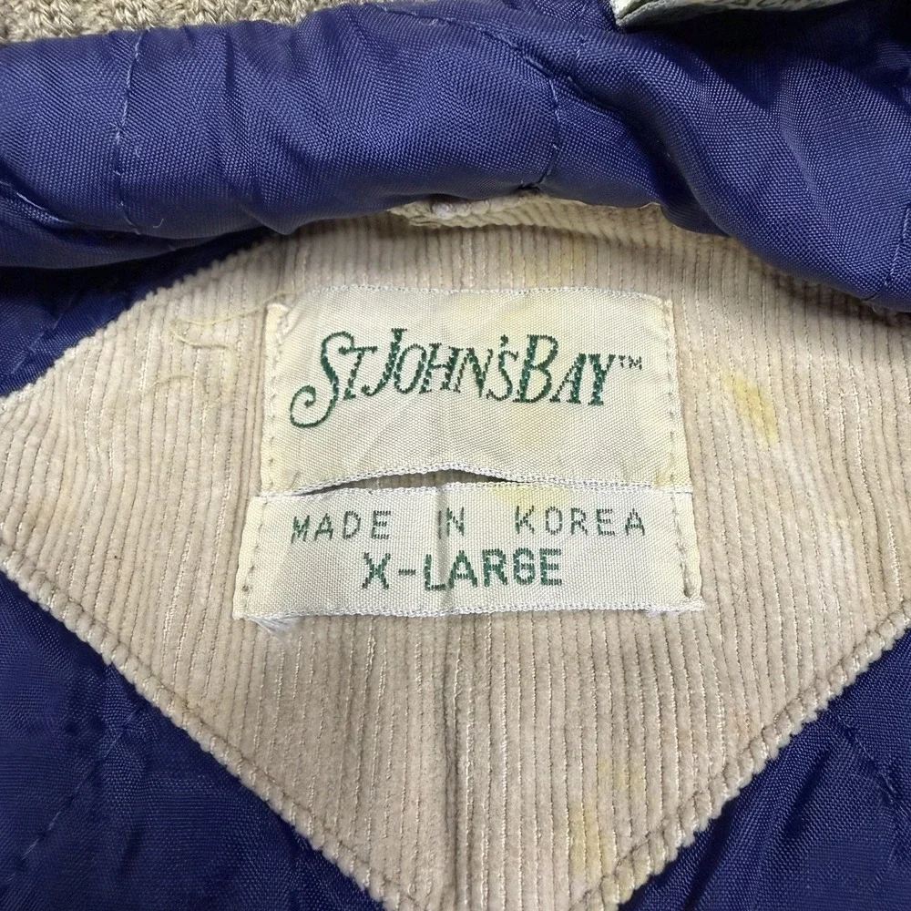 St John's Bay Men's 100% Cotton Corduroy Vest Size XL Outerwear Vintage Brown